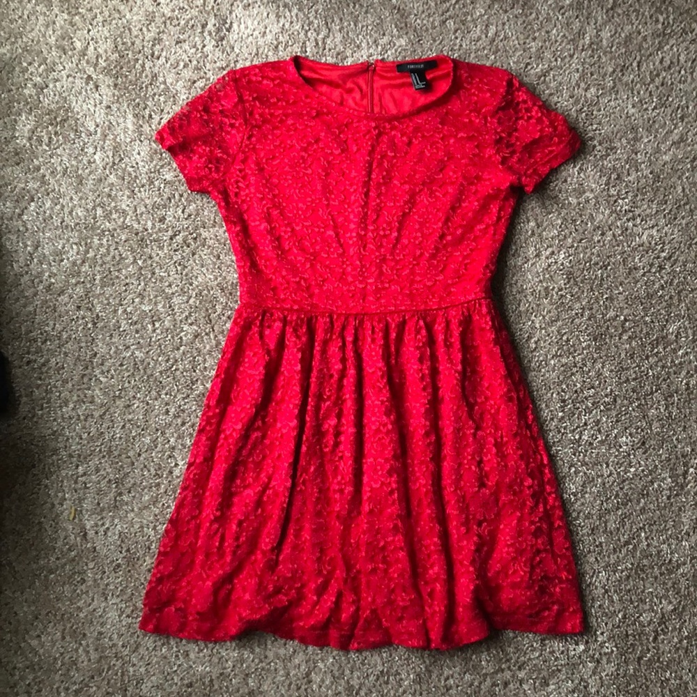 Red Lace Dress Size M